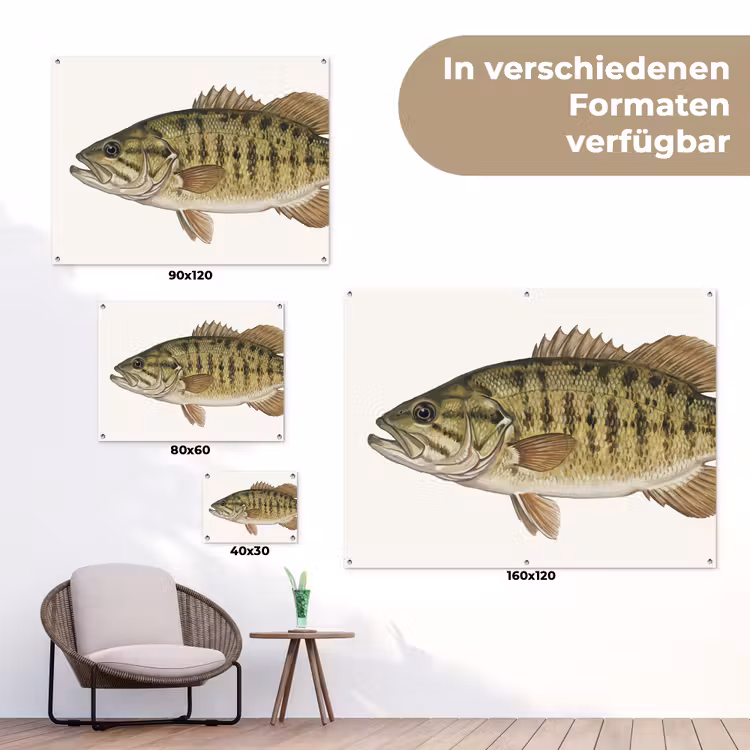 Vissen - Natuur - Vintage tuinposter los doek klein -Xsfeer9_DE