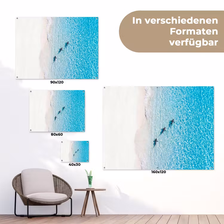 Vis - Oceaan - Strand - Turquoise - Natuur tuinposter los doek klein -Xsfeer9_DE
