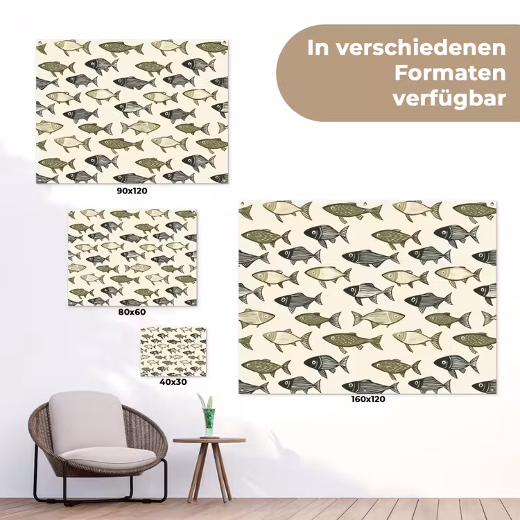 Vissen - Klassiek - Groen tuinposter los doek klein 239 -Xsfeer9_DE
