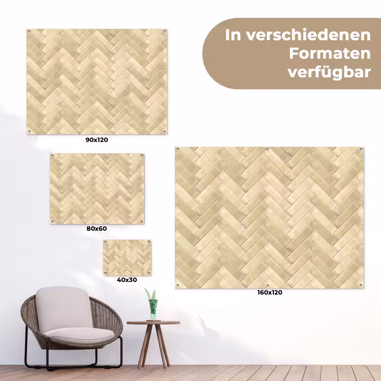 Visgraat - Tegel - Zand tuinposter los doek klein 239 -Xsfeer9_DE
