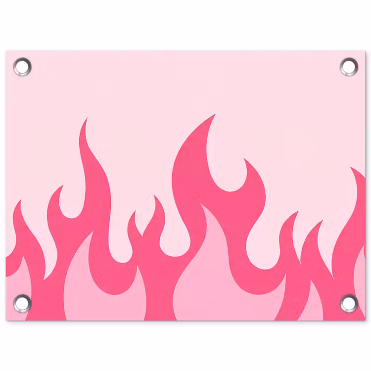 Vlammen - Patroon - Abstract - Modern - Roze tuinposter los doek klein -3d