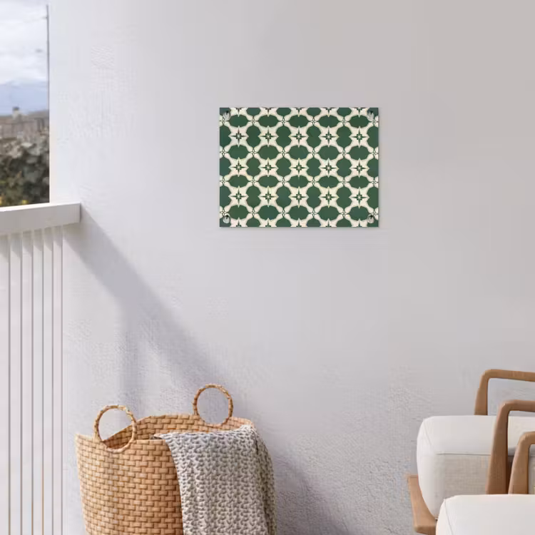 Tegel - Klassiek - Groen tuinposter los doek klein 239 -sfeer8