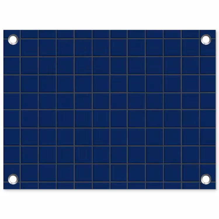 Tegel - Patroon - Blauw tuinposter los doek klein 239 -3d