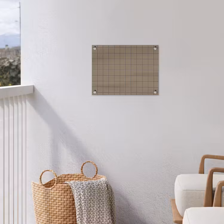Tegel - Patroon - Taupe tuinposter los doek klein 239 -sfeer8
