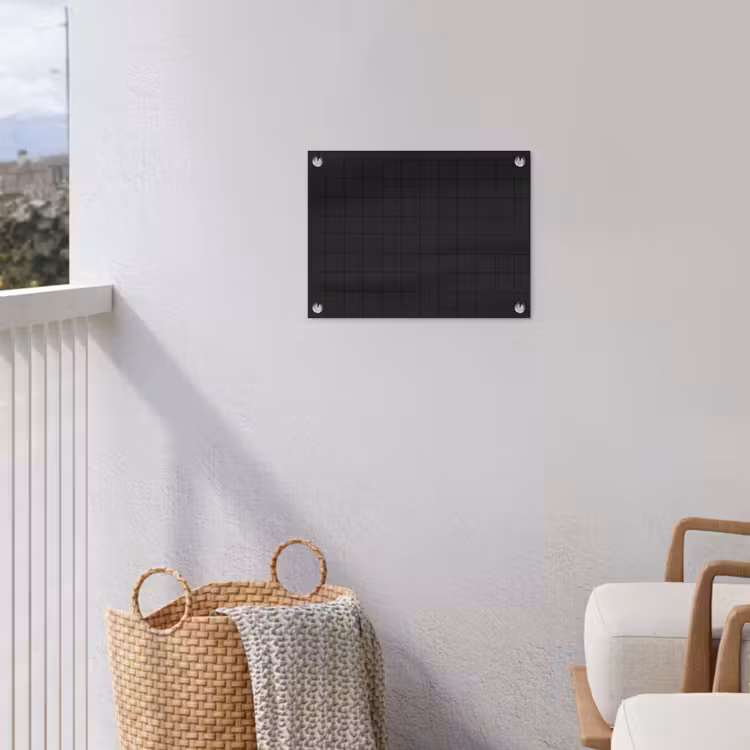 Tegels - Patroon - Mat - Zwart tuinposter los doek klein 239 -sfeer8