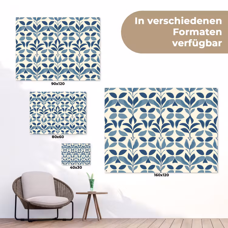 Flora - Modern - Blauw tuinposter los doek klein 239 -Xsfeer9_DE