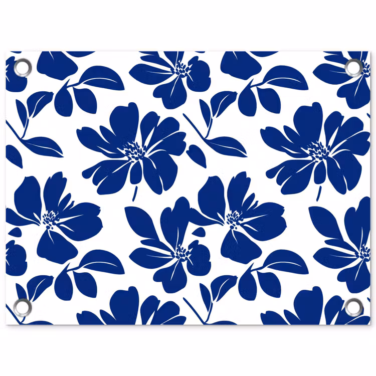 Floraal - Modern - Blauw tuinposter los doek klein 239 -3d