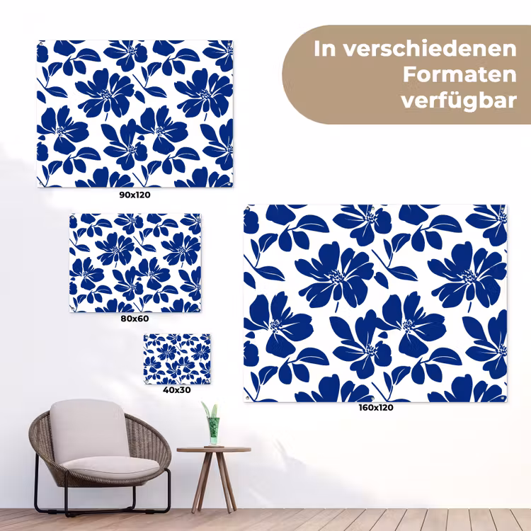 Floraal - Modern - Blauw tuinposter los doek klein 239 -Xsfeer9_DE