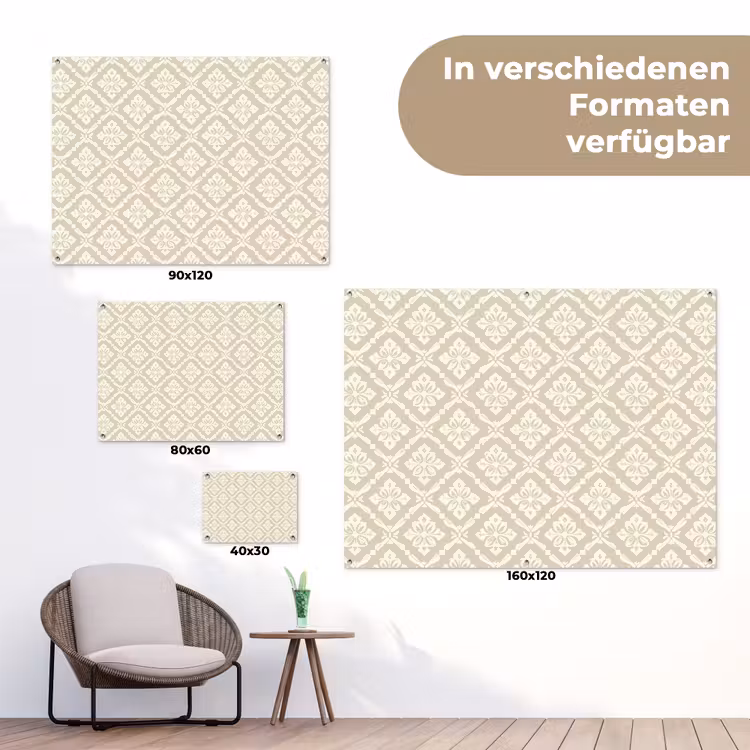 Floraal - Ornament - Beige tuinposter los doek klein 239 -Xsfeer9_DE