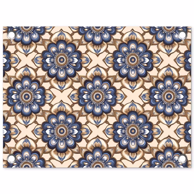 Floraal - Ornament - Blauw tuinposter los doek klein 239 -3d