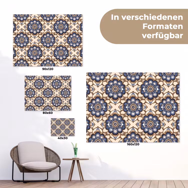 Floraal - Ornament - Blauw tuinposter los doek klein 239 -Xsfeer9_DE