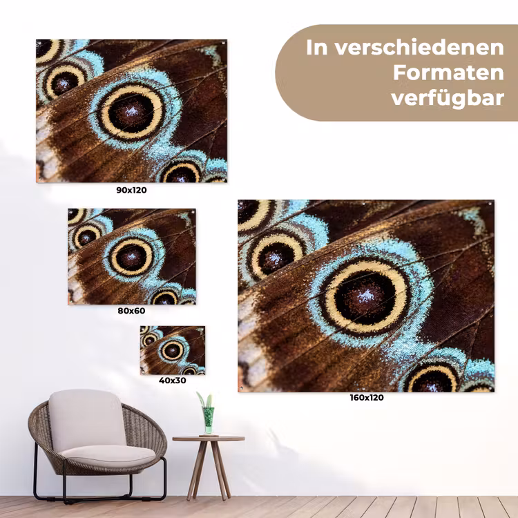Vleugels - Vlinder - Blauw tuinposter los doek klein -Xsfeer9_DE