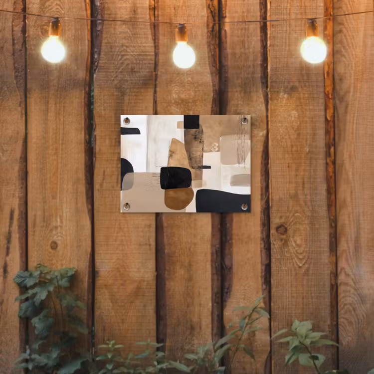 Vlakken - Abstract - Zwart - Strepen tuinposter los doek klein -sfeer1