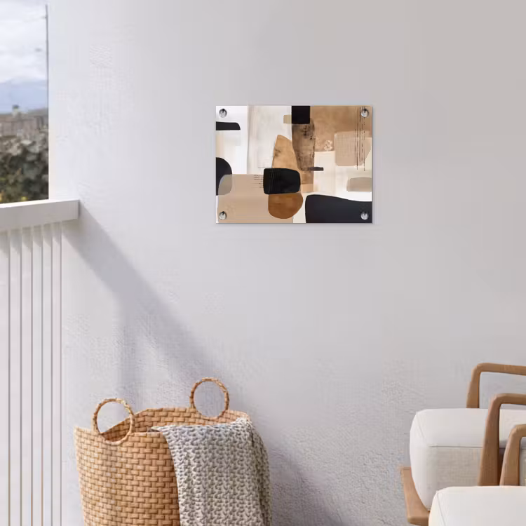 Vlakken - Abstract - Zwart - Strepen tuinposter los doek klein -sfeer8