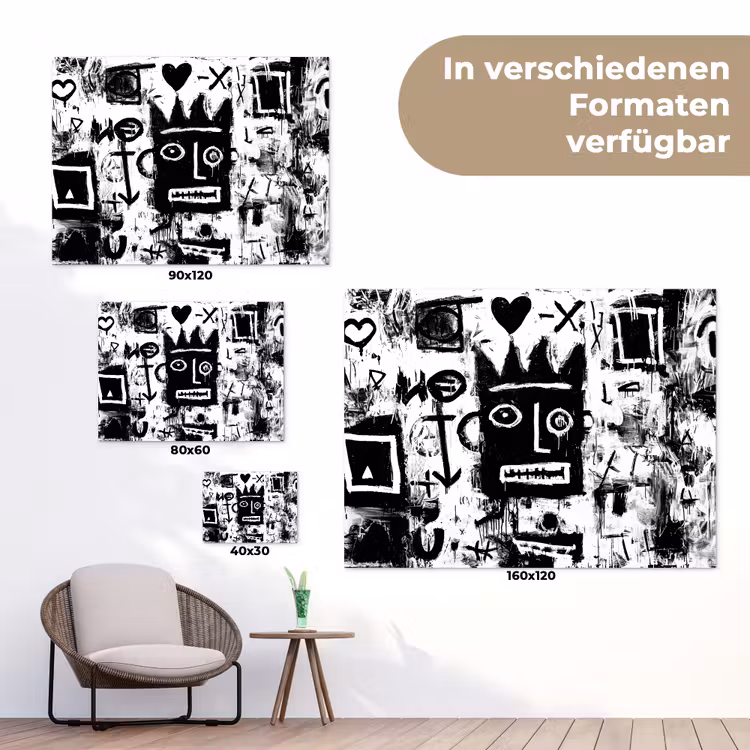 Vormen - Gezocht - Zwart - Abstract tuinposter los doek klein -Xsfeer9_DE