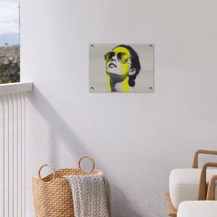 Vrouw - Bril - Verf tuinposter los doek klein -sfeer8