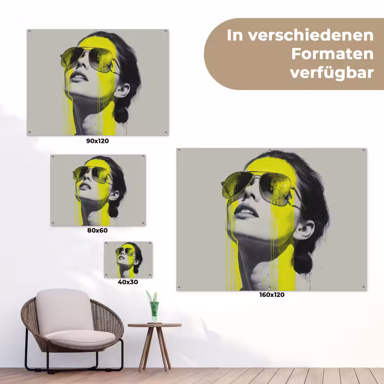 Vrouw - Bril - Verf tuinposter los doek klein -Xsfeer9_DE