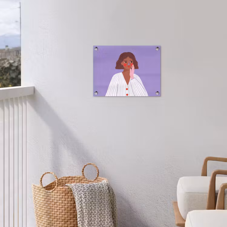 Vrouw - Gezicht - Mensen - Abstract - Kleurrijk tuinposter los doek klein -sfeer8