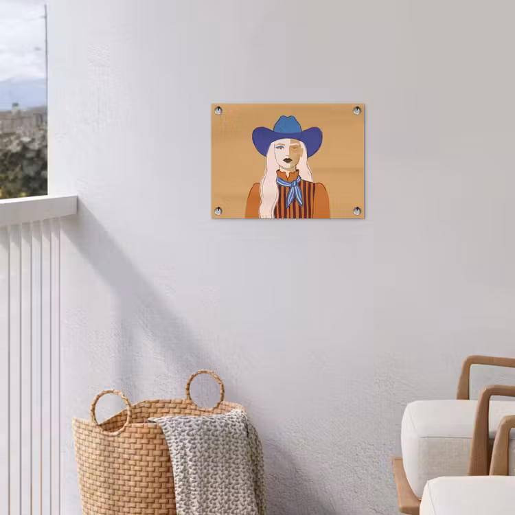 Vrouw - Portret - Abstract - Kleurrijk - Modern tuinposter los doek klein -sfeer8