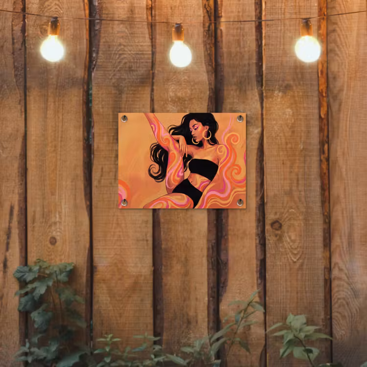 Vrouw - Portret - Abstract - Modern - Kleurrijk tuinposter los doek klein -sfeer1