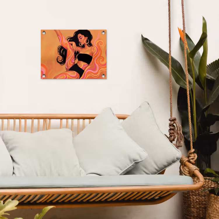 Vrouw - Portret - Abstract - Modern - Kleurrijk tuinposter los doek klein -sfeer7