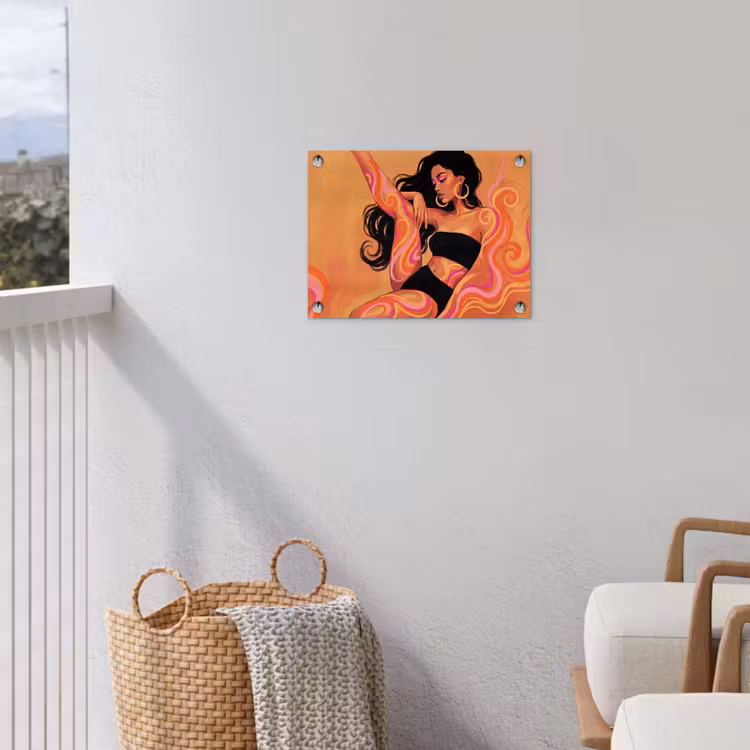 Vrouw - Portret - Abstract - Modern - Kleurrijk tuinposter los doek klein -sfeer8
