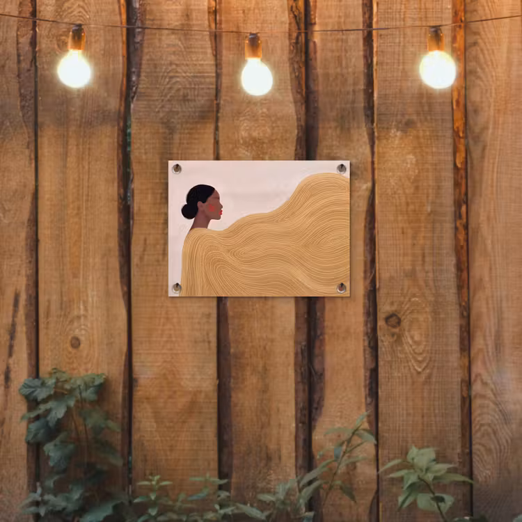 Vrouw - Profiel - Modern - Abstract - Kunst tuinposter los doek klein -sfeer1