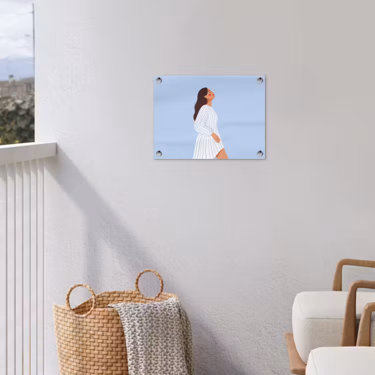 Vrouw - Profiel - Rust - Modern - Illustratie tuinposter los doek klein -sfeer8