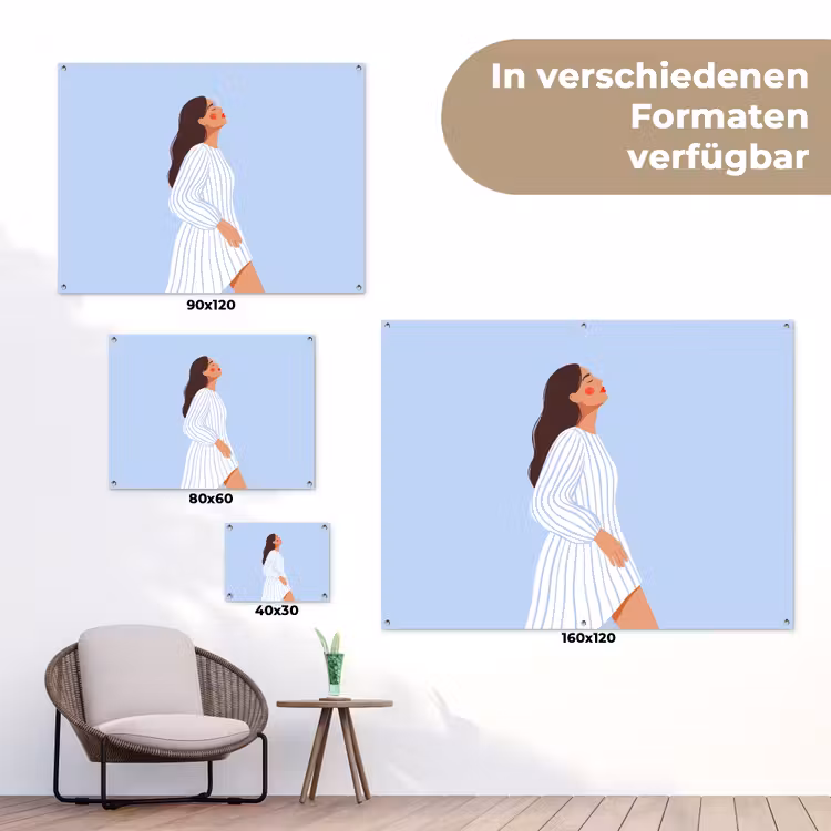 Vrouw - Profiel - Rust - Modern - Illustratie tuinposter los doek klein -Xsfeer9_DE