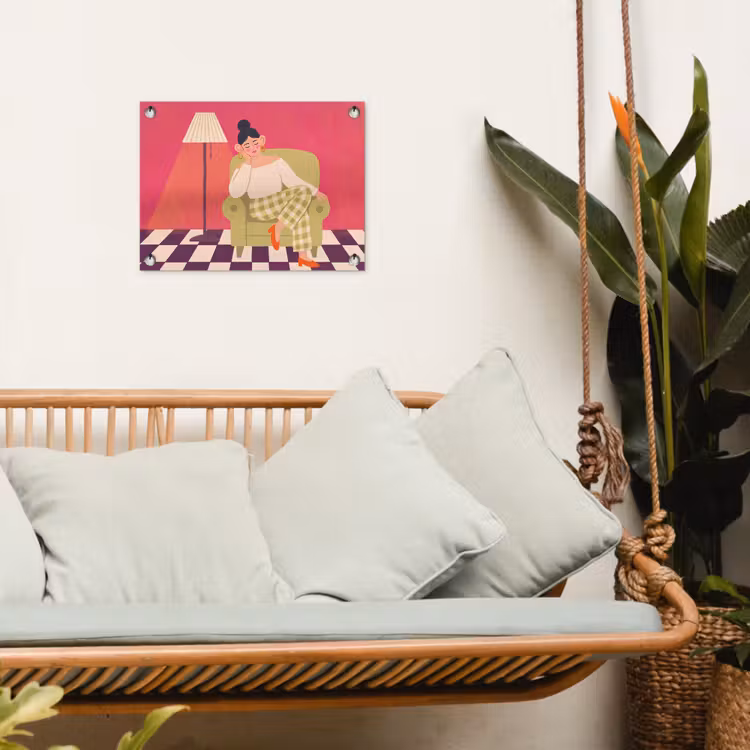 Vrouw - Rust - Interieur - Modern - Kunst tuinposter los doek klein -sfeer7