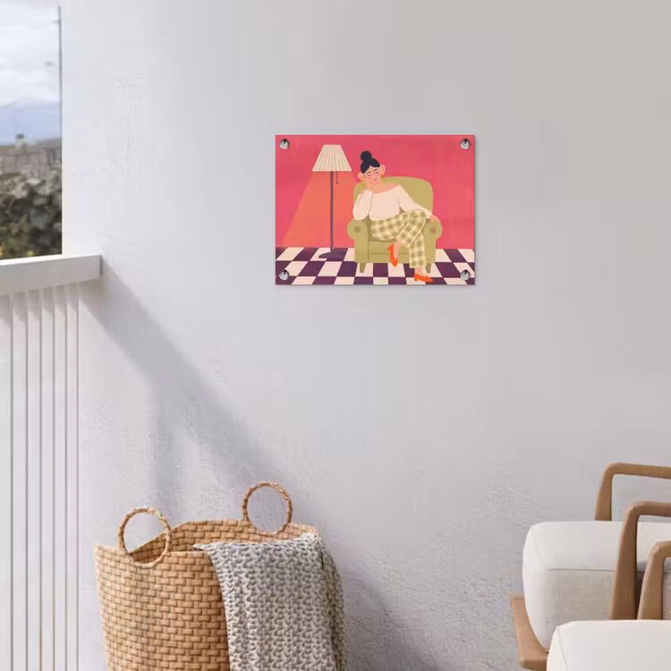 Vrouw - Rust - Interieur - Modern - Kunst tuinposter los doek klein -sfeer8