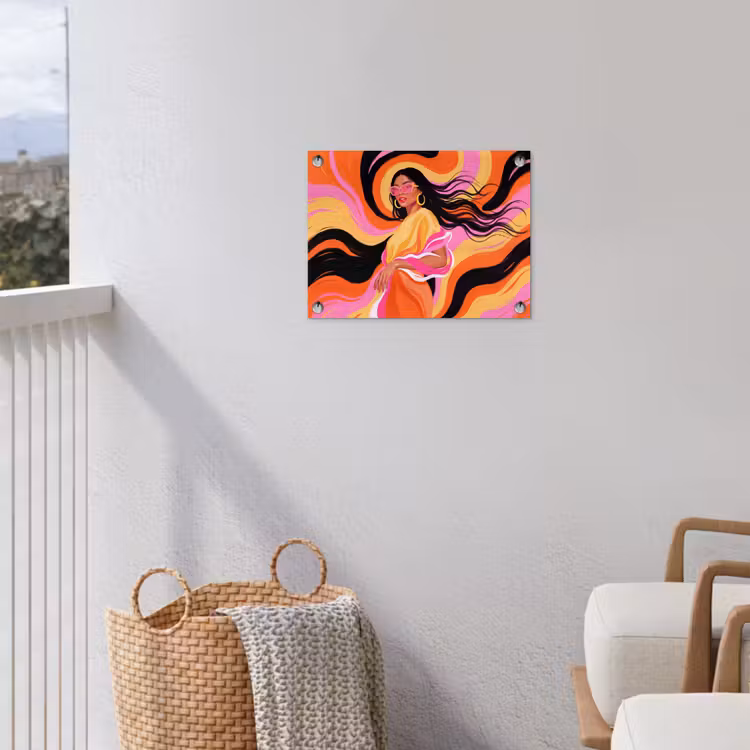 Vrouw - Zonnebril - Abstract - Kleurrijk tuinposter los doek klein -sfeer8