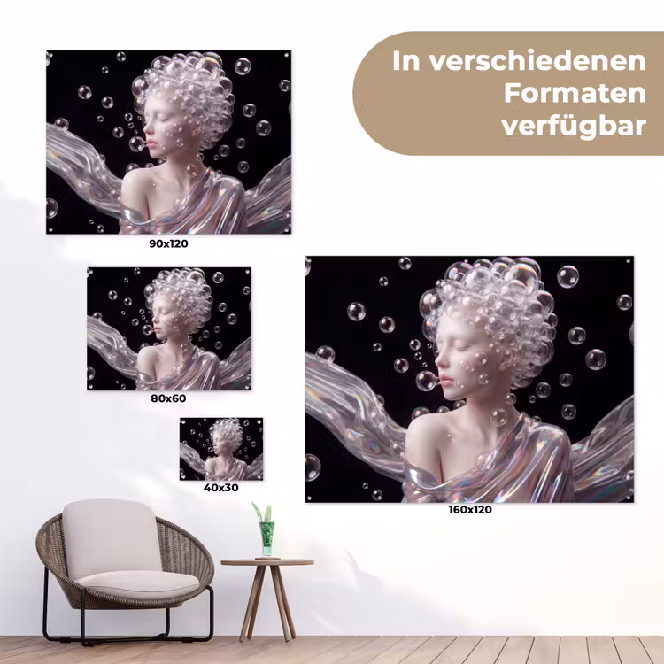 Vrouw - Bellen - Abstract - Kleurrijk tuinposter los doek klein -Xsfeer9_DE