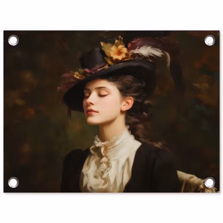 Vrouw - Victoriaans - Portret tuinposter los doek klein -3d