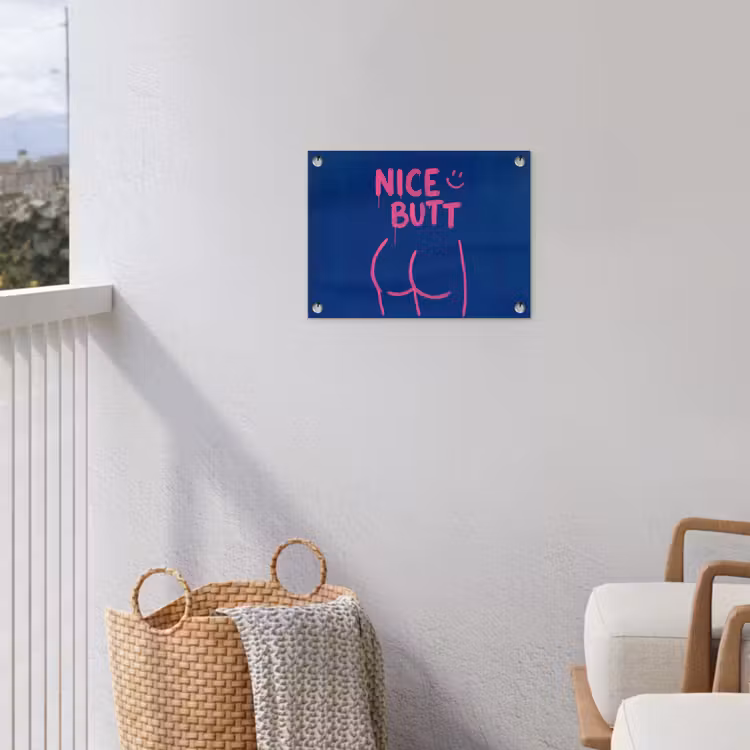 Brutaal - Grappig - Blauw tuinposter los doek klein -sfeer8
