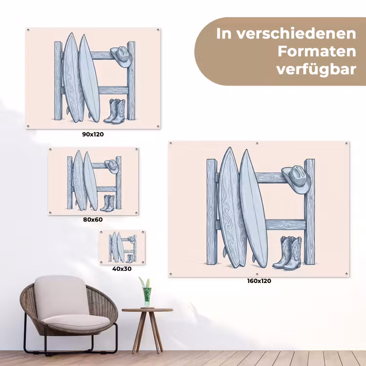 Recreatie - Kleding - Avontuur - Illustratie - Zomer tuinposter los doek klein -Xsfeer9_DE