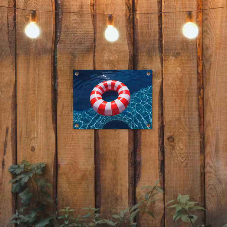 Recreatie - Water - Zomer - Rood - Wit tuinposter los doek klein -sfeer1