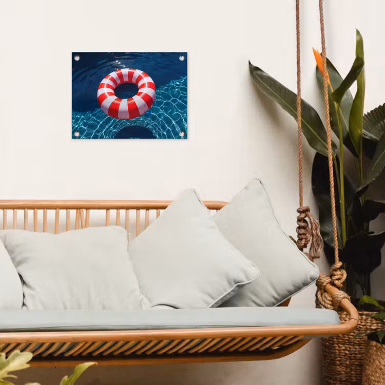 Recreatie - Water - Zomer - Rood - Wit tuinposter los doek klein -sfeer7