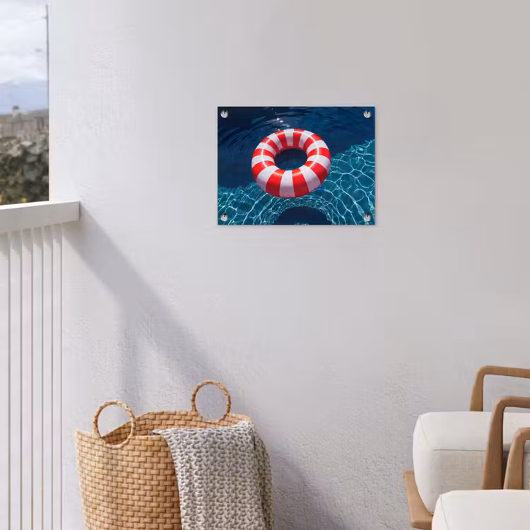 Recreatie - Water - Zomer - Rood - Wit tuinposter los doek klein -sfeer8