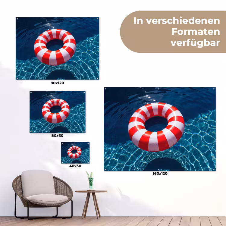 Recreatie - Water - Zomer - Rood - Wit tuinposter los doek klein -Xsfeer9_DE