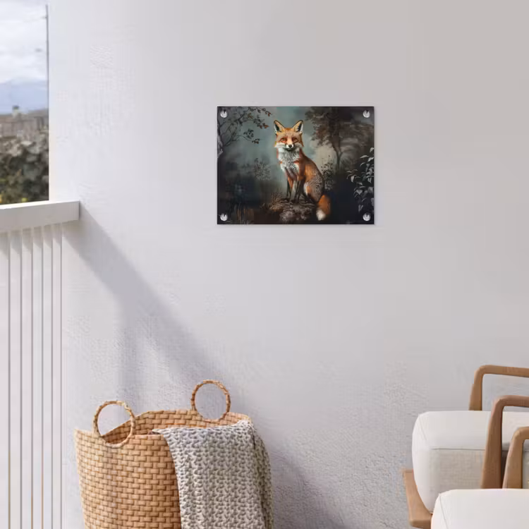 Vos - Rots - Bos - Oranje tuinposter los doek klein -sfeer8