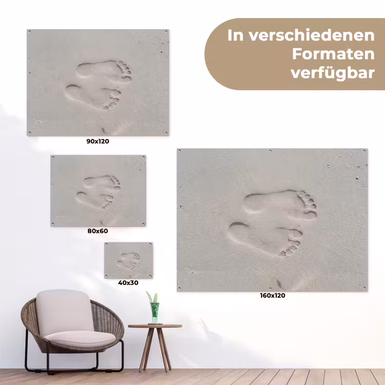 Voeten - Afdrukken - Zand tuinposter los doek klein -Xsfeer9_DE