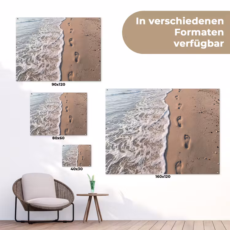 Voetstappen - Vloedlijn - Zee tuinposter los doek klein -Xsfeer9_DE
