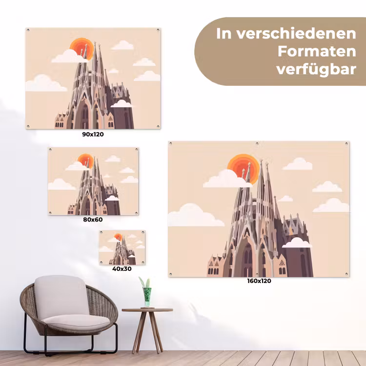 Gebouw - Torens - Architectuur - Abstract - Zonsondergang tuinposter los doek klein -Xsfeer9_DE