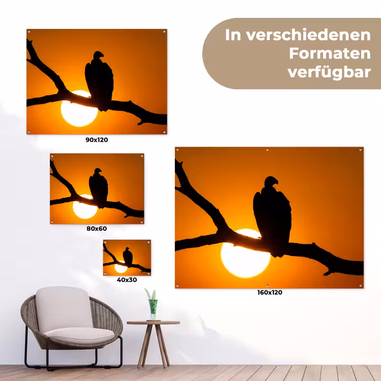 Gier - Tak - Zon - Oranje tuinposter los doek klein -Xsfeer9_DE