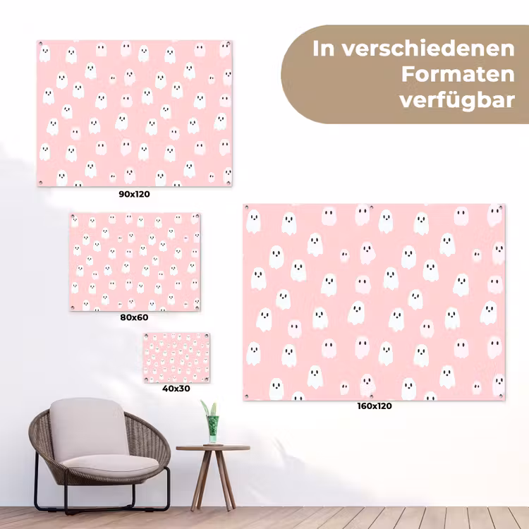 Spookjes - Patroon - Roze tuinposter los doek klein 239 -Xsfeer9_DE