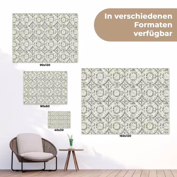 Krulornament - Tegel - Groen tuinposter los doek klein 239 -Xsfeer9_DE