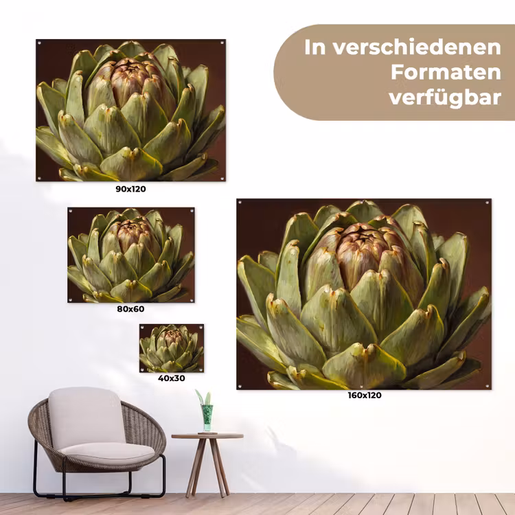 Gartenposter - Gemüse – Artischocke – Grün - Groente - Artisjok - Groen tuinposter los doek klein