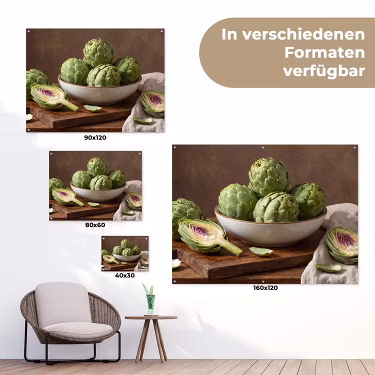 Gartenposter - Gemüse – Artischocke – Küche - Groenten - Artisjok - Keuken tuinposter los doek klein