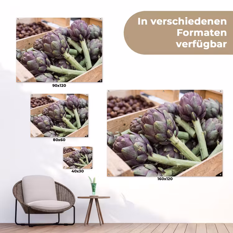 Gartenposter - Gemüse – Markt – Frisch - Groenten - Markt - Vers tuinposter los doek klein